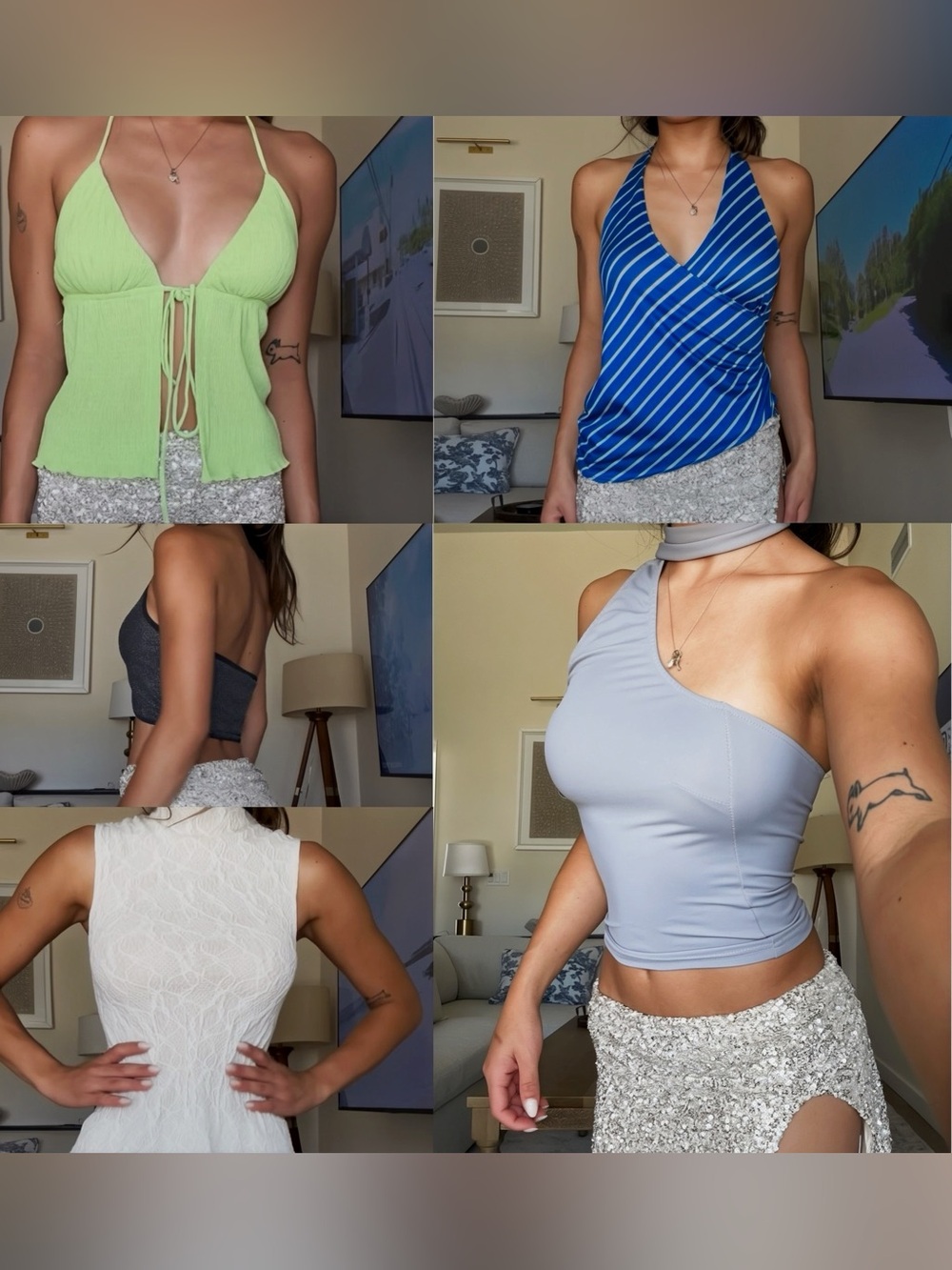 5 Assorted going out tops